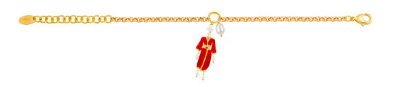 Bracciale Kimono Smalto Rubino Mini Perla - Lebole Maison